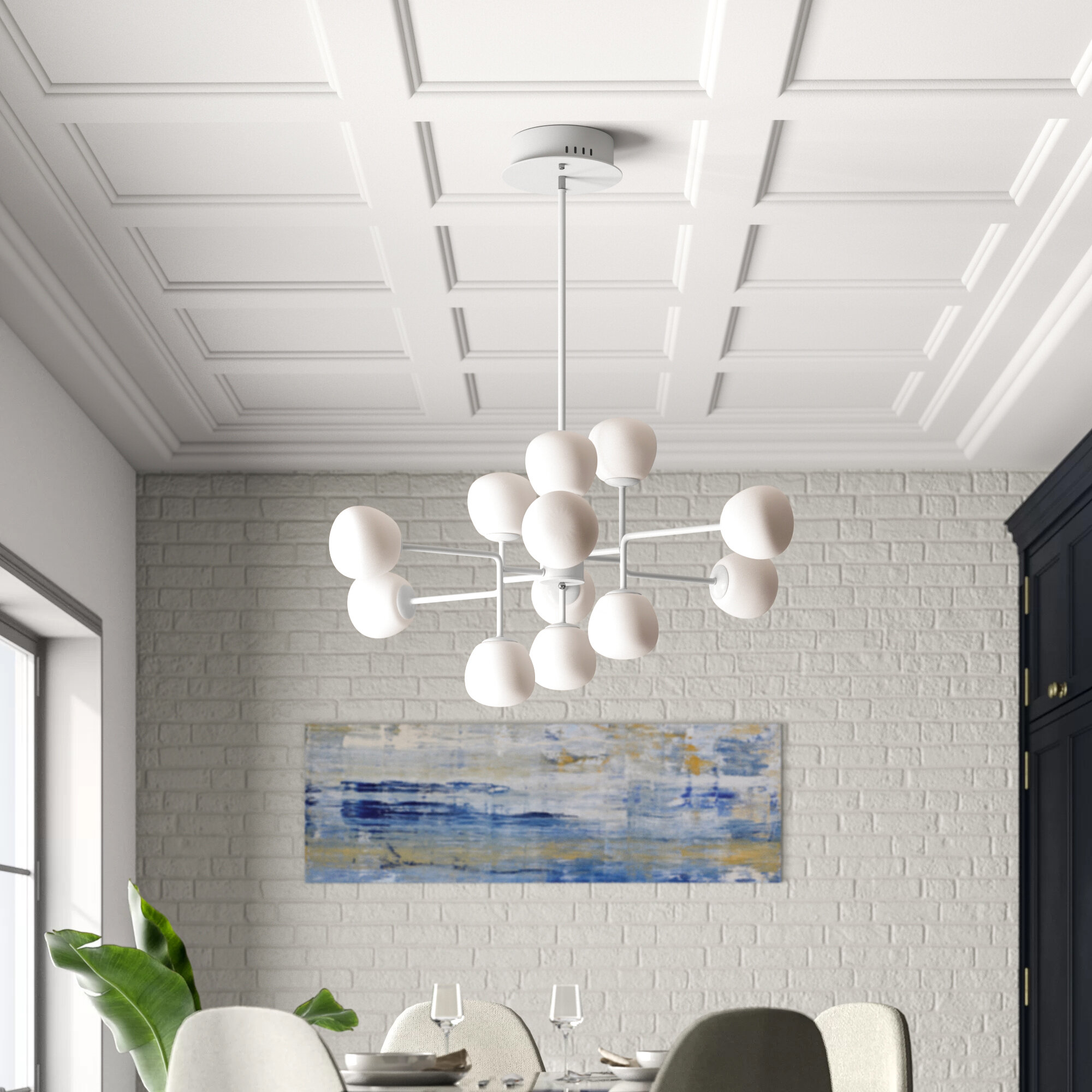 white modern chandelier