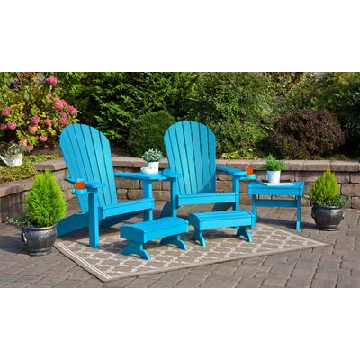 Kelm 5 Piece Plastic Adirondack Chair Set Bayou Breeze Color Aruba