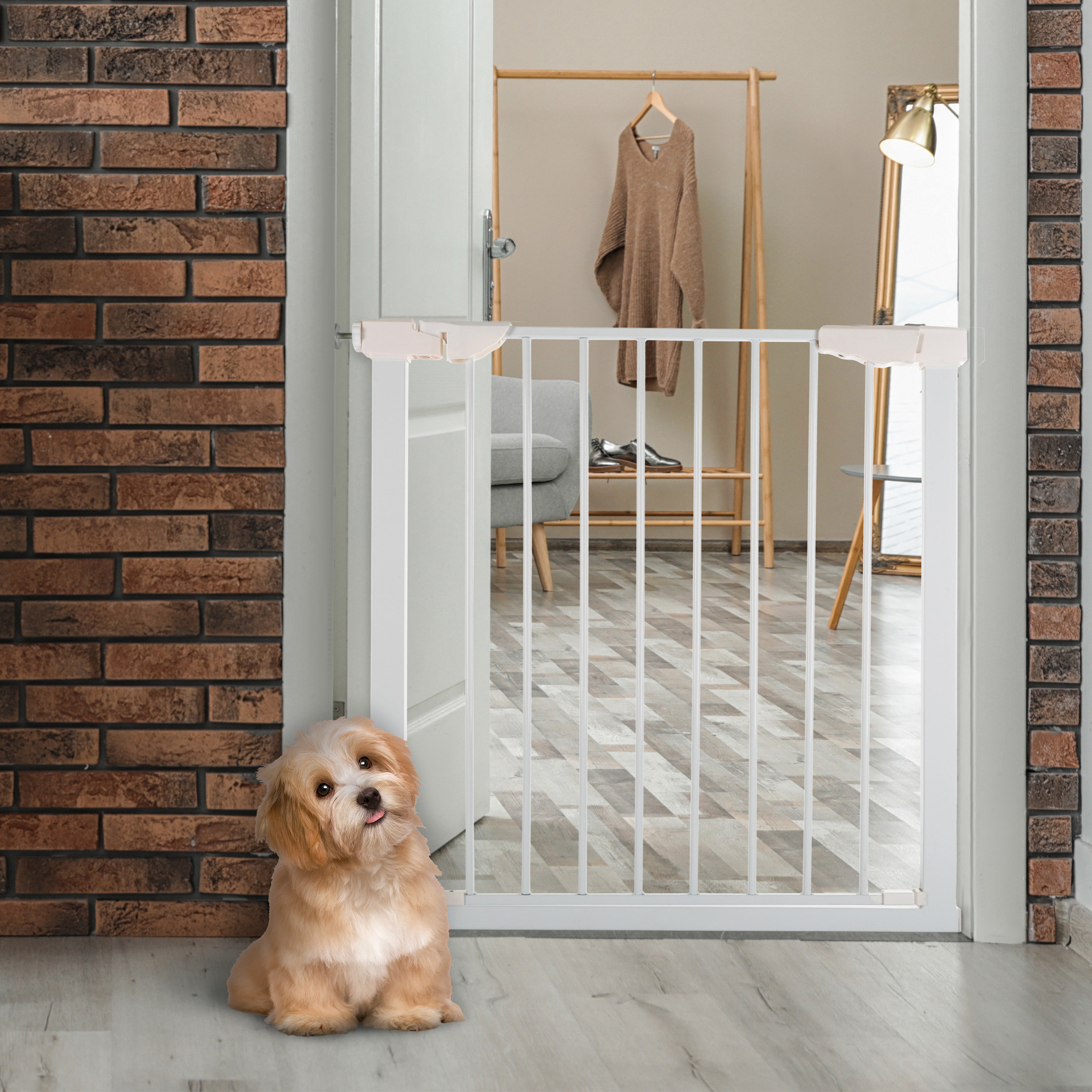 Petmaker Walk Through Pressure Mounted Pet Gate Reviews Wayfair Petmaker Walk Through Pressure Mounted