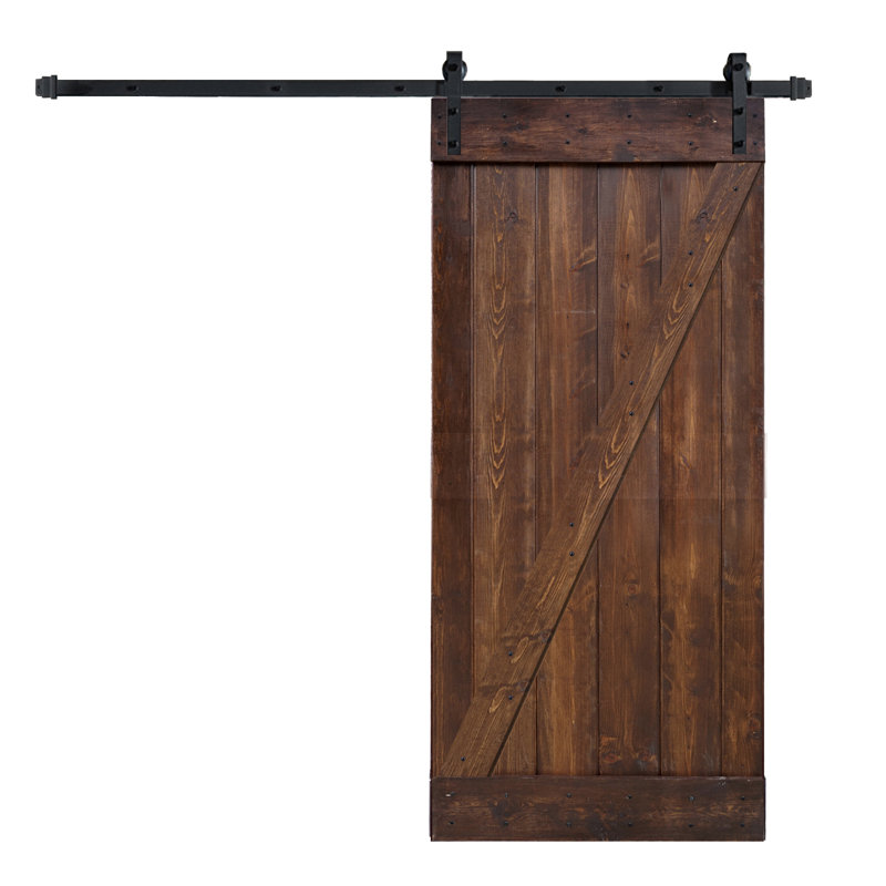 Wellhome Paneled Wood Painted Z Series Interior Sliding Slab Barn