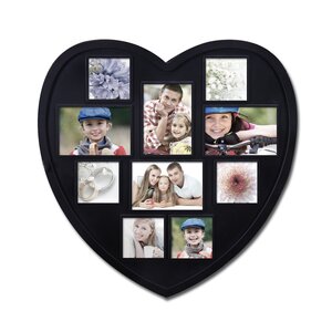 10 Opening Decorative Heart Shaped Wall Hanging Picture Frame