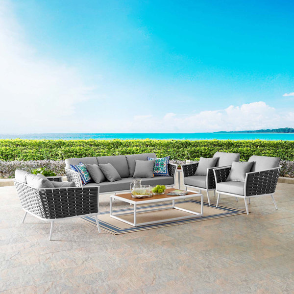 Rossville 7 Piece Sofa Seating Group With Cushions Allmodern