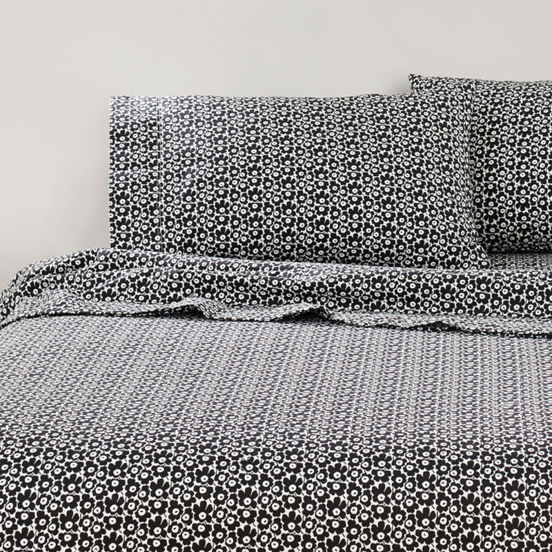 Marimekko Pikkuinen Unikko 200 Thread Count Floral 100 Cotton Sheet Set Wayfair