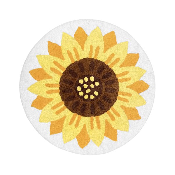 3 x 3 Feet DDEET Watercolor Sunflower Round Rug Soft Washable Non-Skid Backing Home Entryway Inside Circle Rug Stain Resistant Absorbent Perfect Play Mat for Accent Decor Bedroom Dining Room 