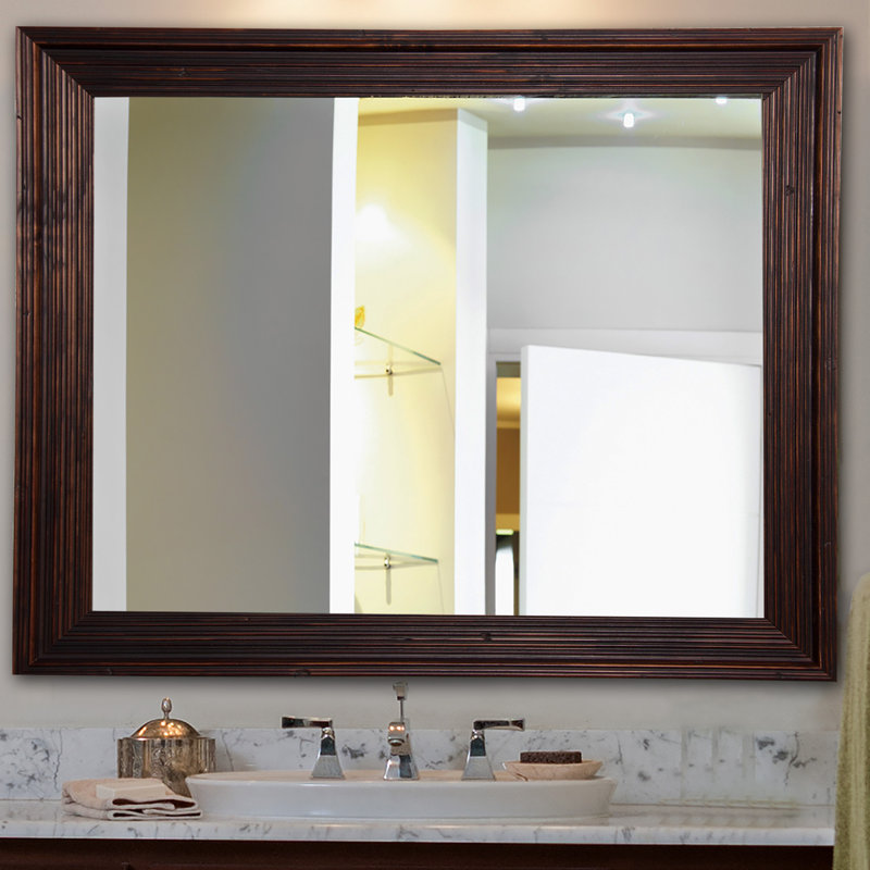 Darby Home Co Handcrafted Dark Brown Wall Mirror Reviews Wayfair Handcrafted Dark Brown Wall Mirror