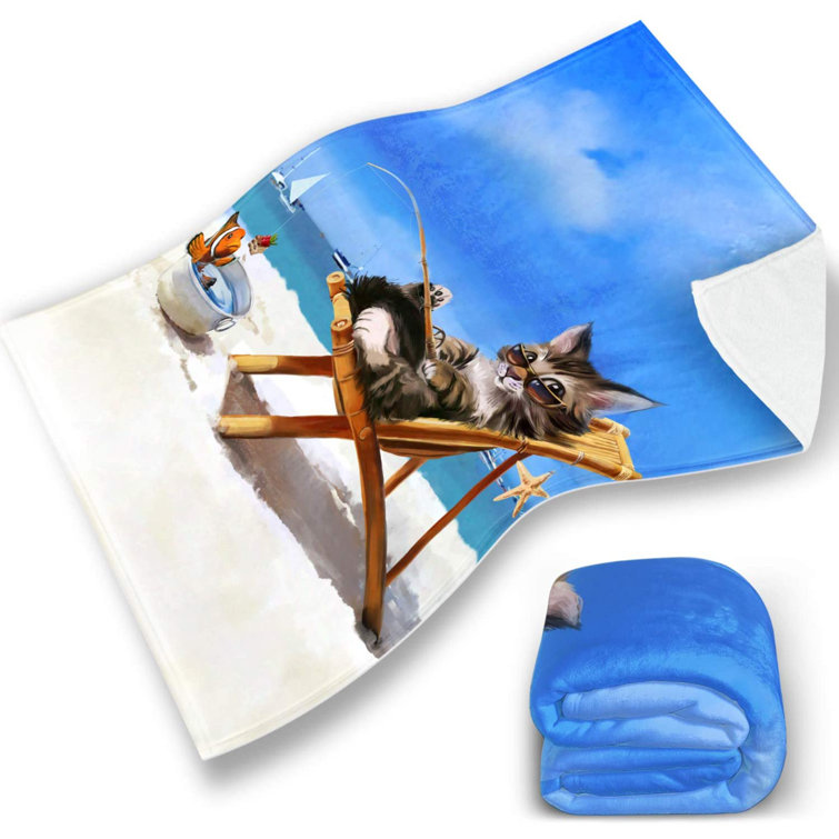 fleece blanket with cat design