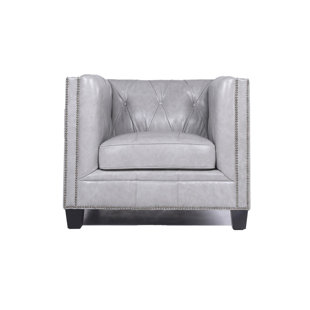 Review Katy Leather Armchair by Darby Home Co