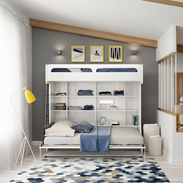 Brayden Studio Gautreau Twin Over Full Murphy Bed With Table Wayfair