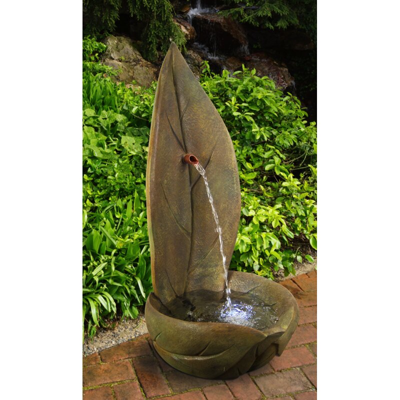 Henri Studio Concrete Standing Leaf Fountain | Wayfair.ca