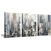 Skyline City of London CANVAS WALL ART TRIPLE Box Frame Print