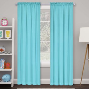 Cantor Solid Semi-Sheer Rod pocket Curtain Panels (Set of 2)