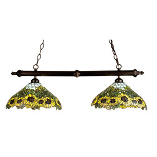 Go to store & view more images Meyda Tiffany Tiffany Wild Sunflower 2-Light Pool Table Light