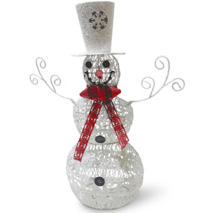 Metal Christmas Decorations Wayfair Metal Snowman Christmas Decoration