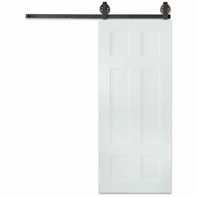 Paneled Wood Painted Classic Sliding Barn Door Without