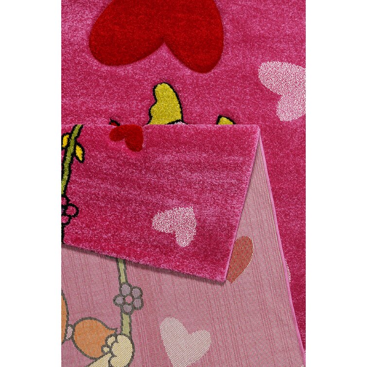 Sigikid I Moderner Kurzflor Kinderteppich 133 x 200 cm, Pink Rosa Kinderzimmer für Mädchen I Pinky Queeny I SK-22428-055 I