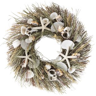 blue floral wreath Anchor wreath summer nautical wreath for front door front door wreath coastal seashell wreath Beach wreath