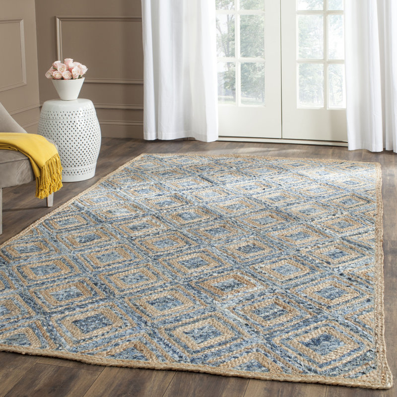 Beachcrest Home Gilchrist Geometric Handmade Flatweave Natural Blue Area Rug Reviews Wayfair