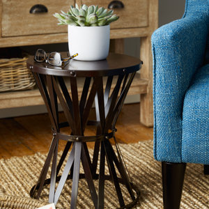 Mikonos Rustic Metal Accent Stool
