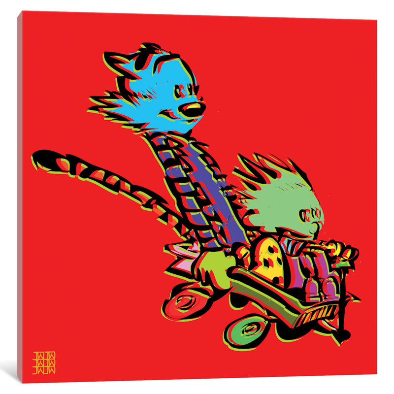 East Urban Home Calvin Hobbes Graphic Art On Wrapped Canvas