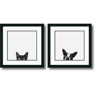 Black White Wall Art Joss Main 2 Piece Curiosity And Loyalty Framed Photographic Print Set