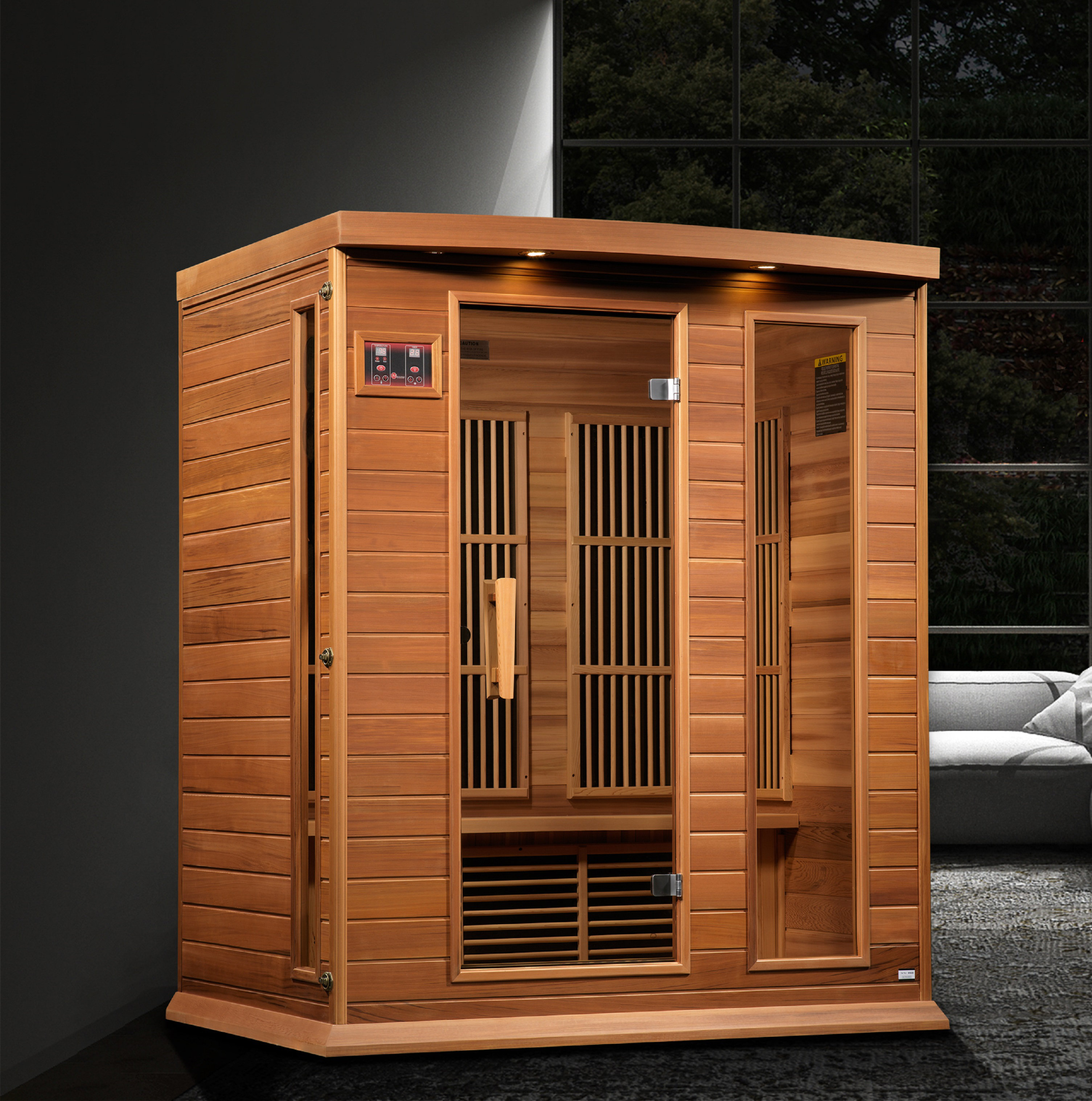 Dynamic Infrared Maxxus 3 - Person Indoor Bluetooth Compatible FAR Infrared  Sauna in Cedar | Wayfair