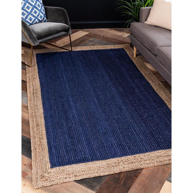 Everhart Handmade Braided Jute Sisal Navy Blue Beige Area Rug Reviews Joss Main