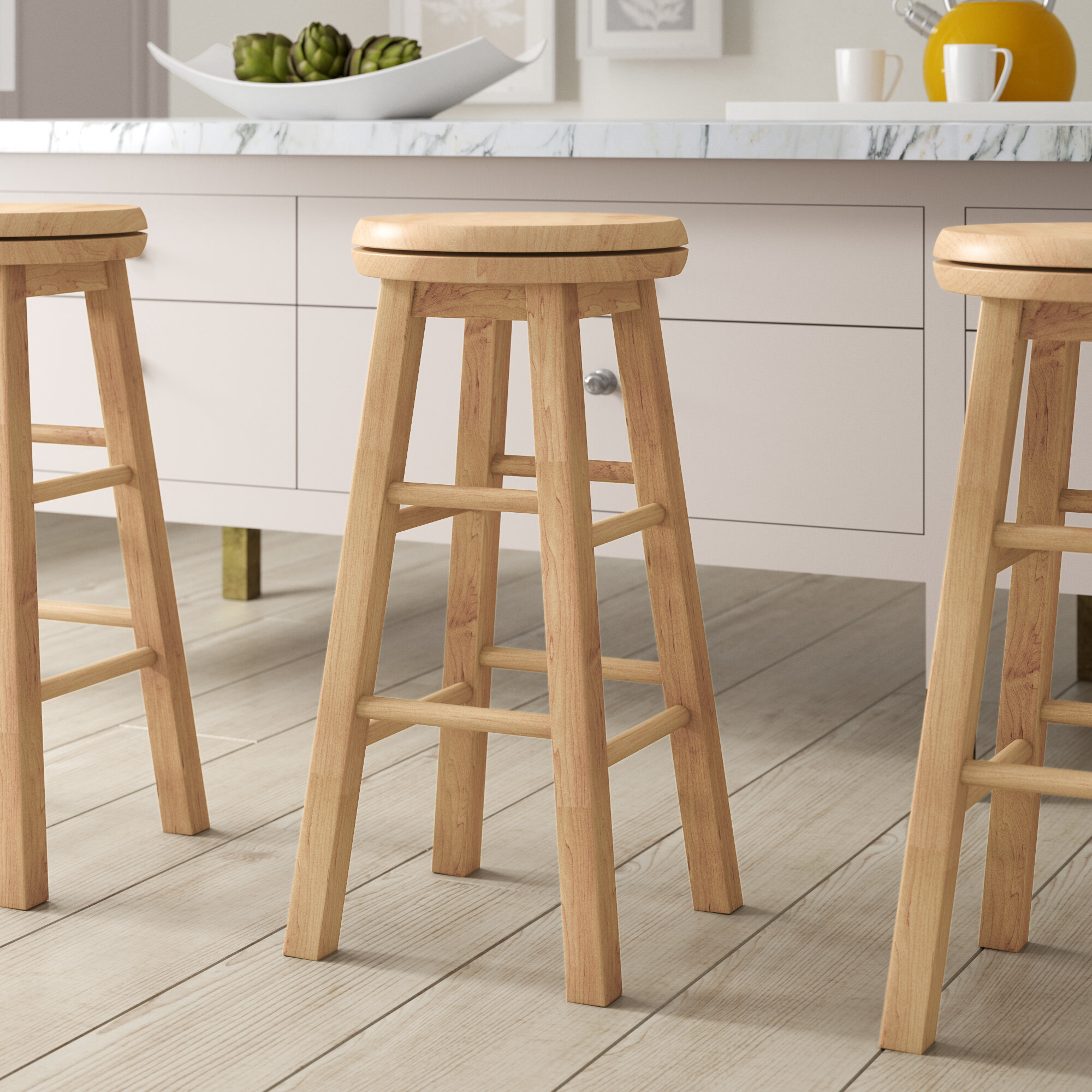 white counter stool with gray seat