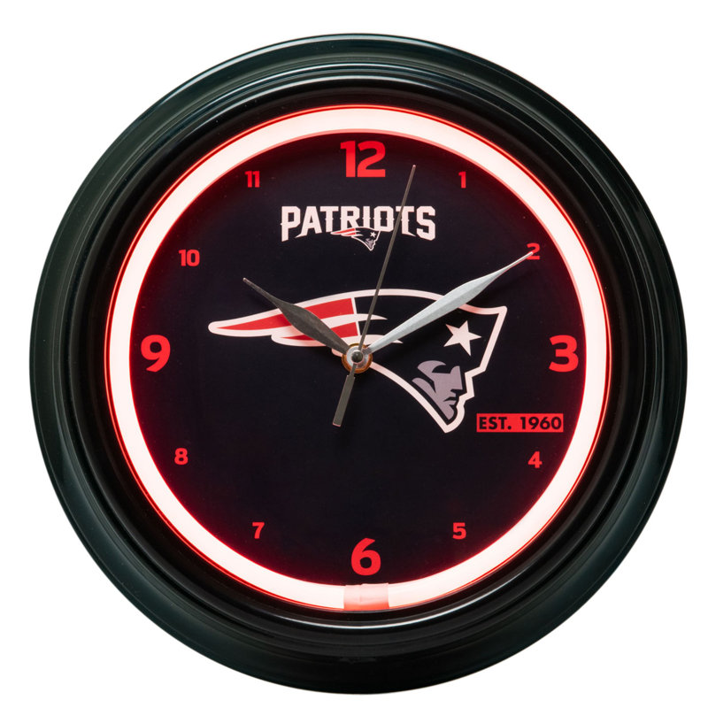 New England Patriots Wall Clock Football Team Dorm Room Bedroom Decor Home Decor Clocks