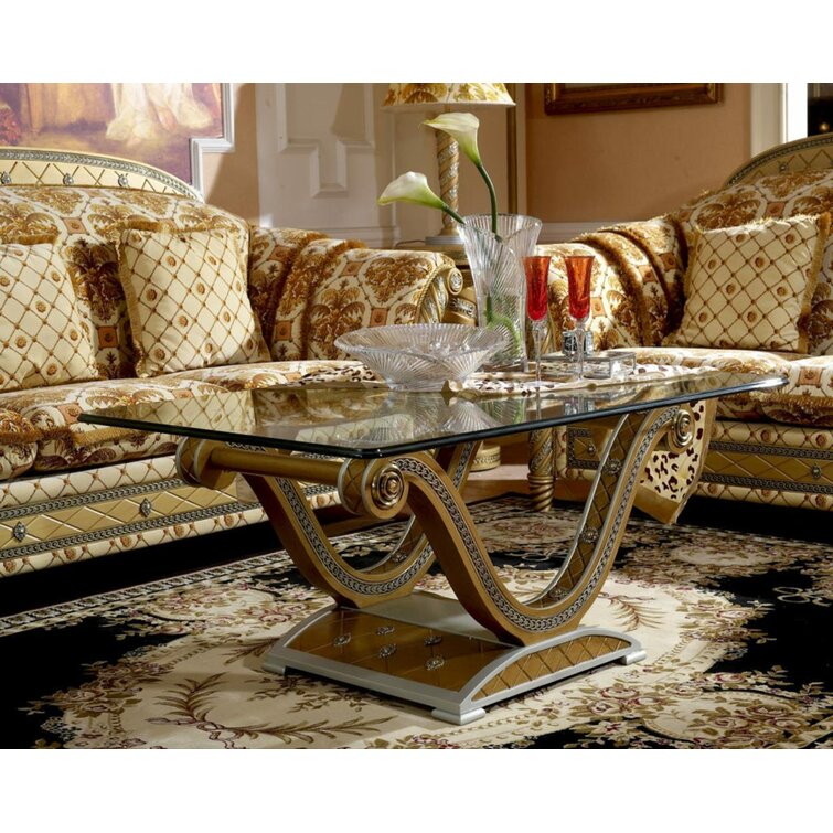 Infinityfurnitureimport Zeus Gold Rectangular Coffee Table Wayfair