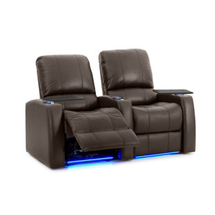Leather Home Theater Row Seating (Row Of 2) by Latitude Run Looking for
