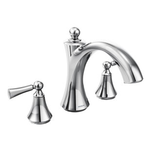 Go to store & view more images Moen Wynford Double Handle Deck Mount Tub Filler Trim