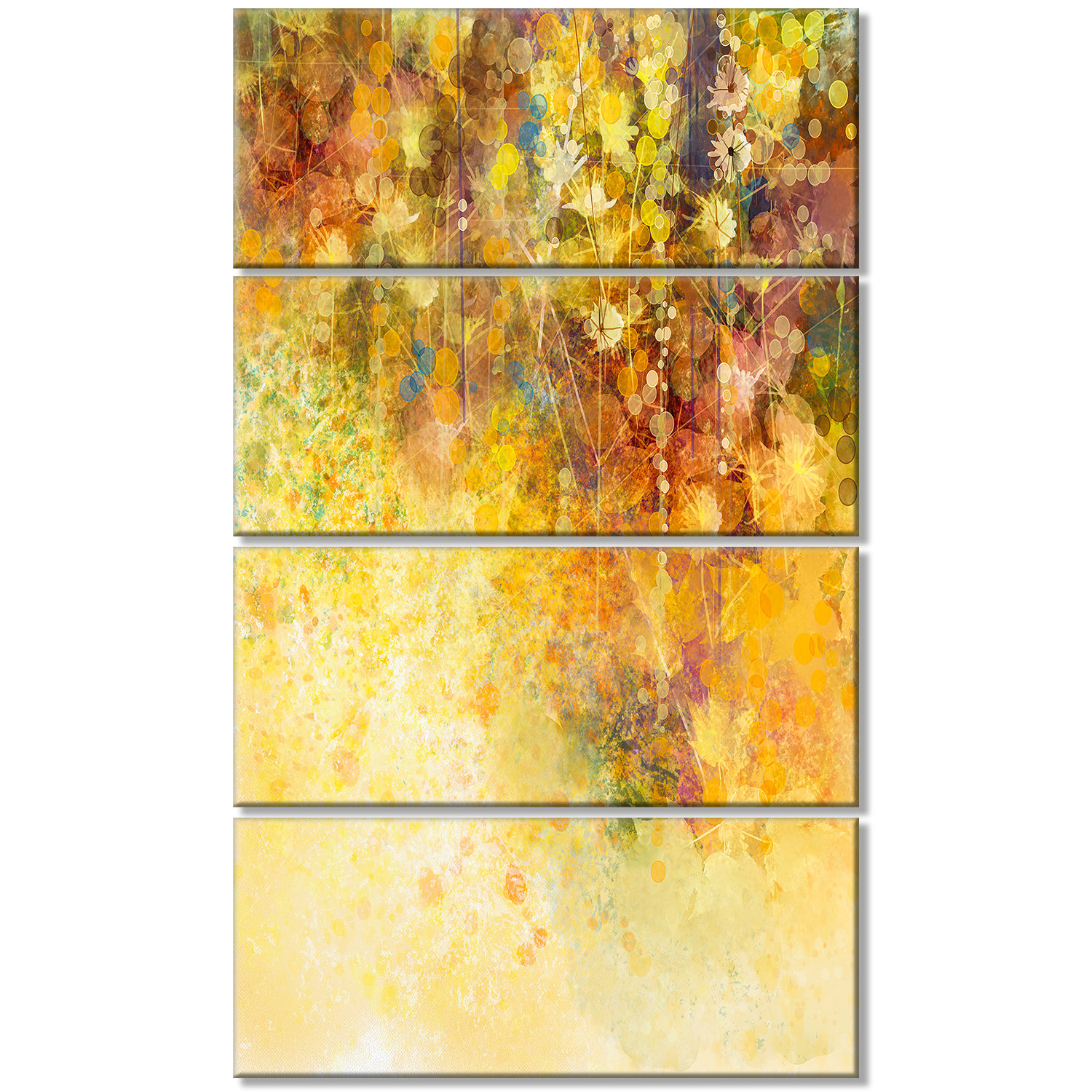 DesignArt White Flowers And Soft Color Leaves Wrapped Canvas Graphic