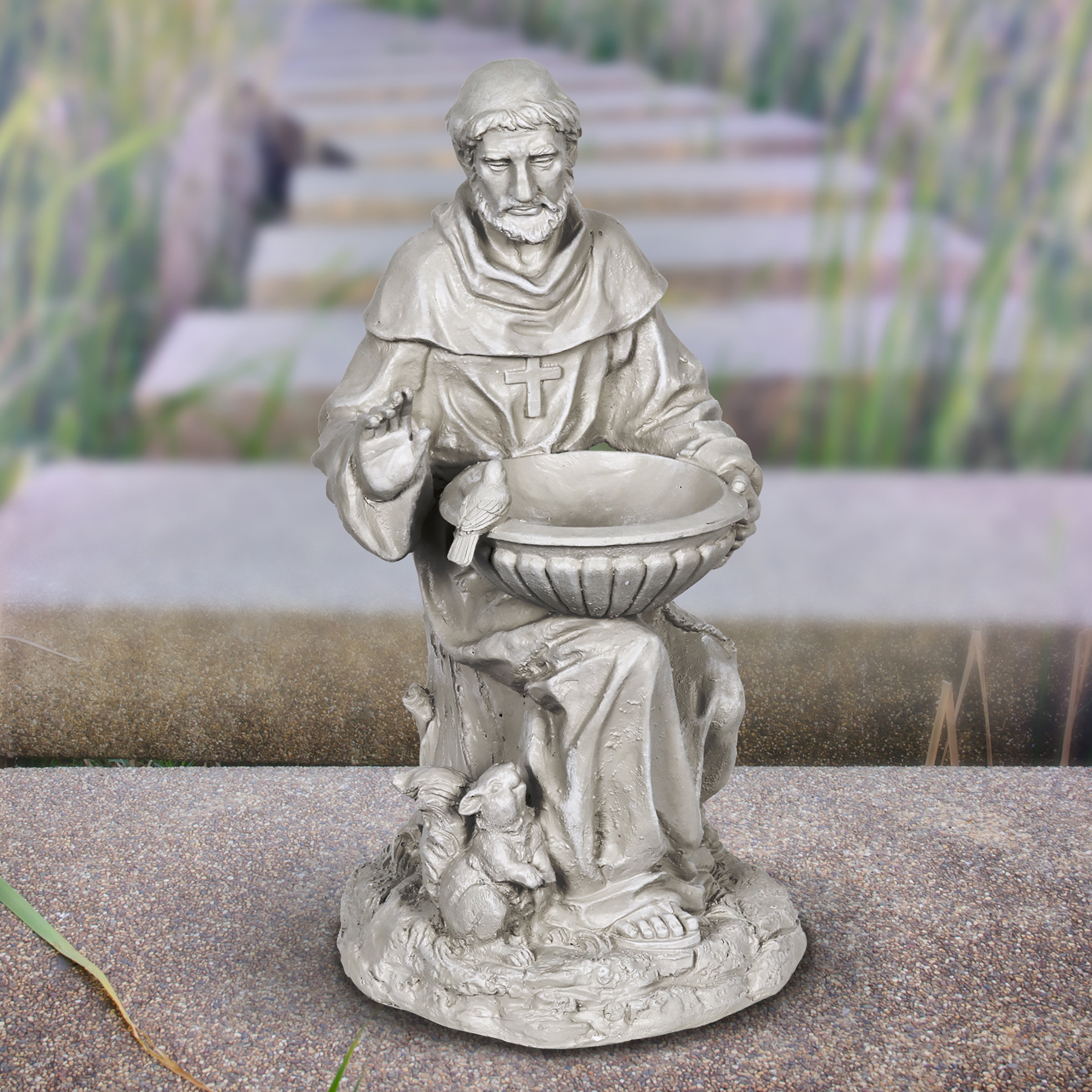 Exhart St Francis Statue Decorative Bird Feeder Wayfair