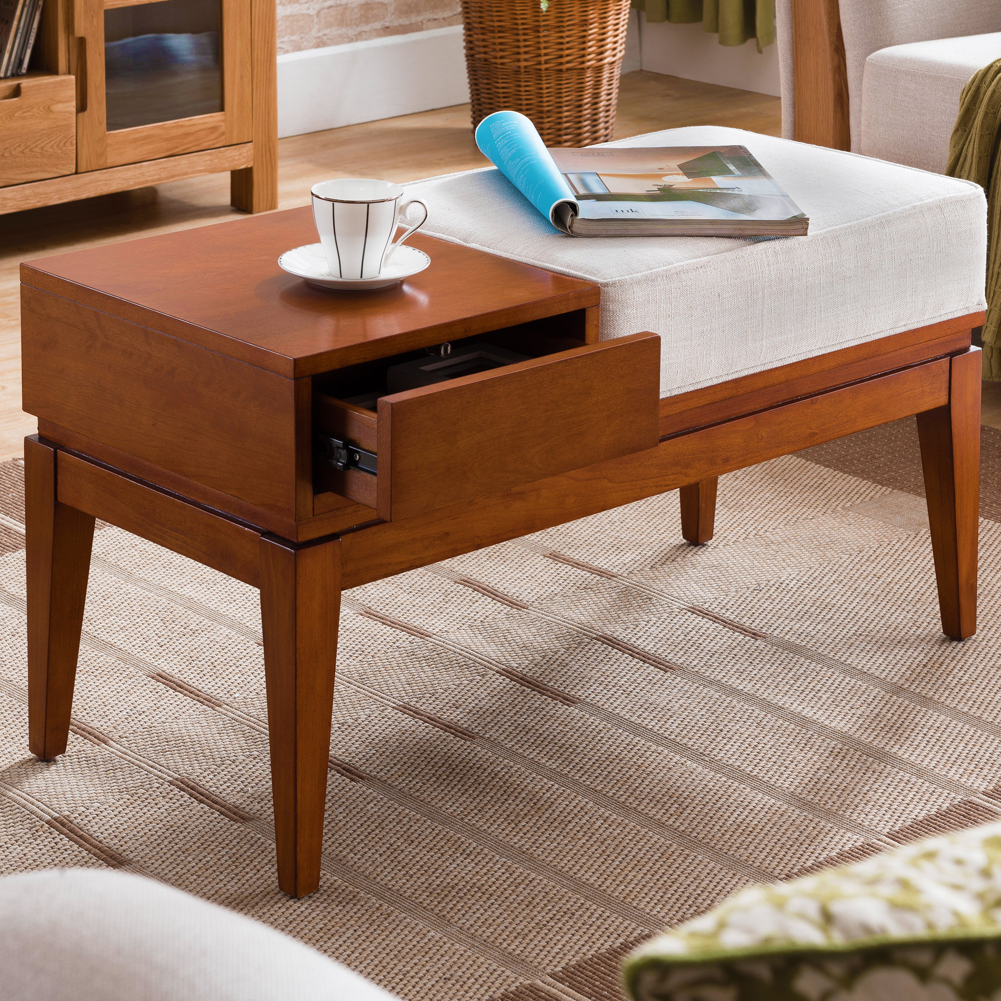 George Oliver Crandell 1 Drawer Coffee Table With Storage Wayfair