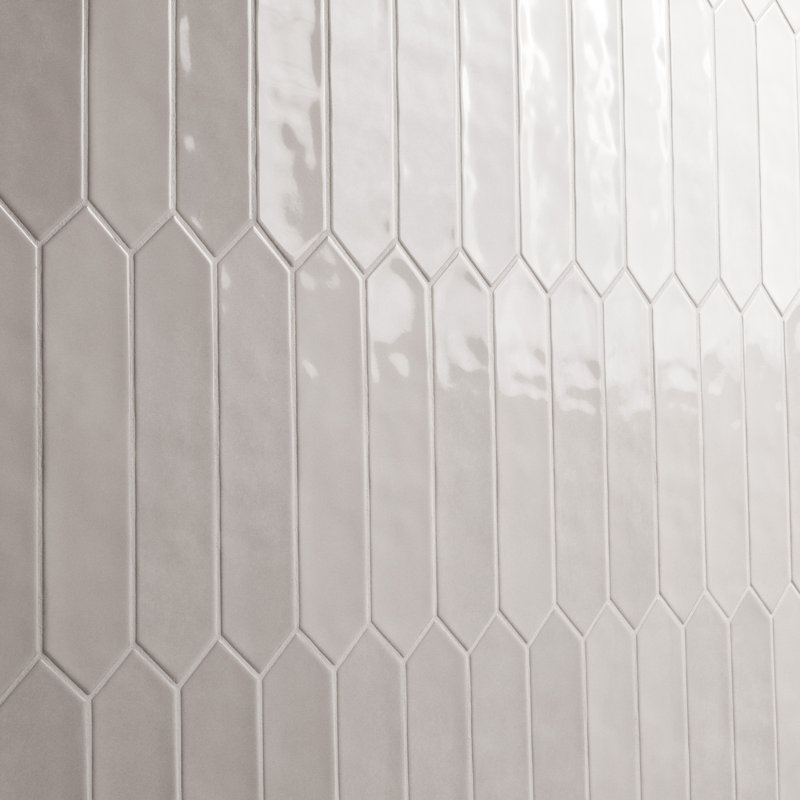 Renzo 2.5" x 13" Glossy Ceramic Picket Wall Tile Color: Dove