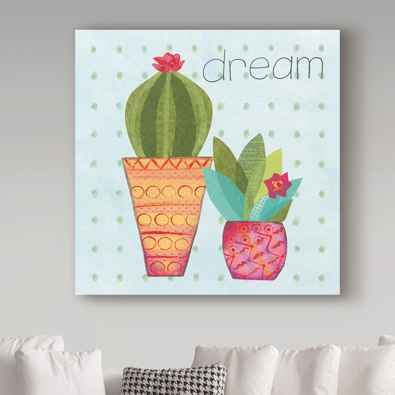 Cactus Canvas Poster Colored Lead Painting Art Print Children Home Picture Decor