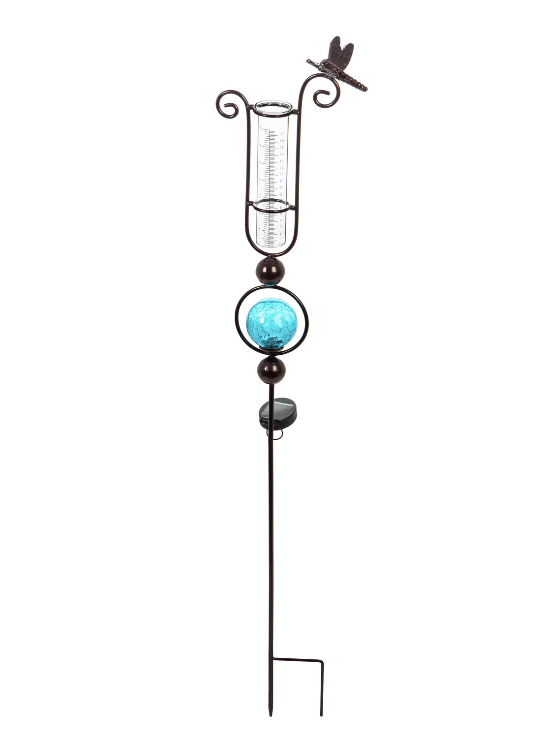 rain gauge with solar light