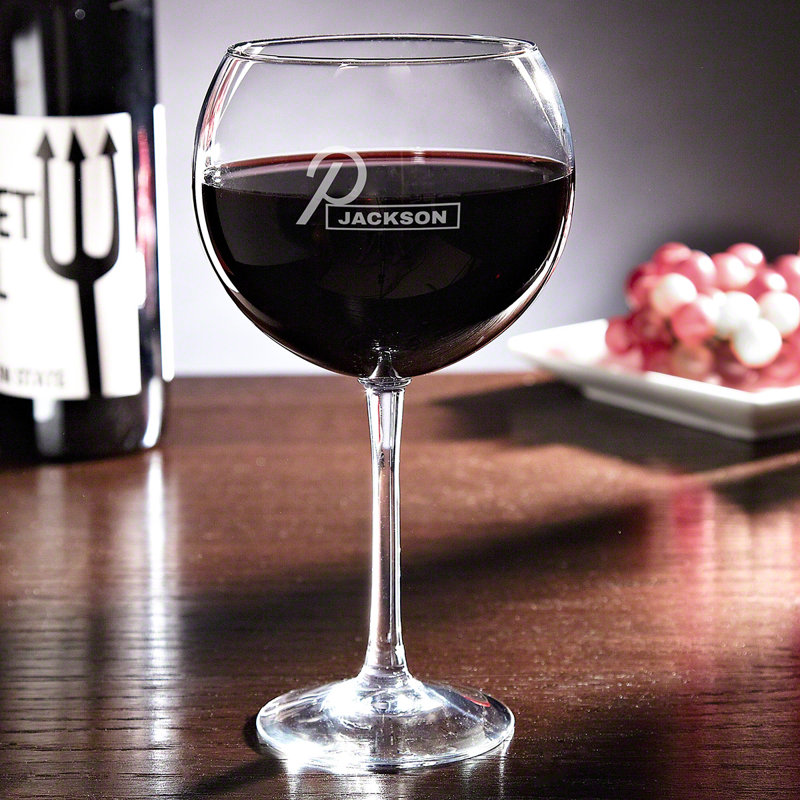 Home Wet Bar Beckett Etched Custom 17 Oz Red Wine Glass Wayfair