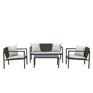 Modern Contemporary Broyhill Outdoor Furniture Allmodern Bourne 4 Piece Sofa Set With Cushions