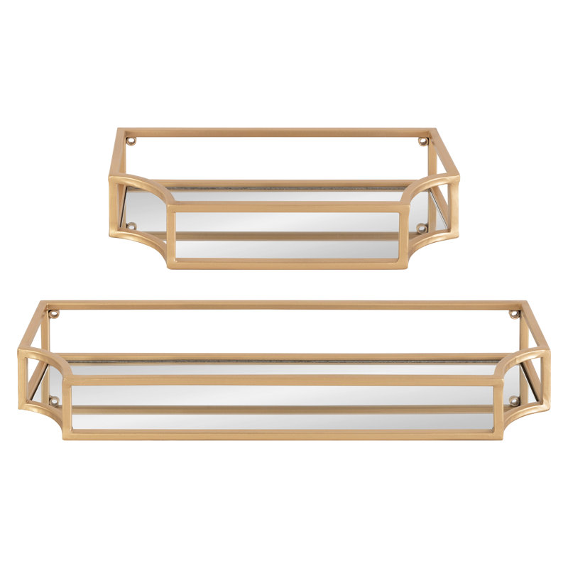 Turgut 2 Piece Metal Floating Shelf Finish: Gold