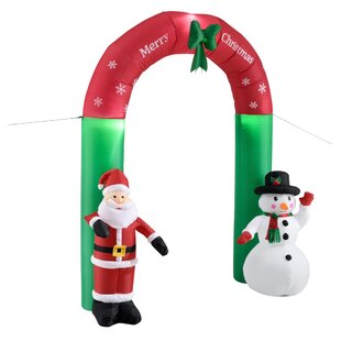 Santa Claus And Snowman Christmas Inflatable Image