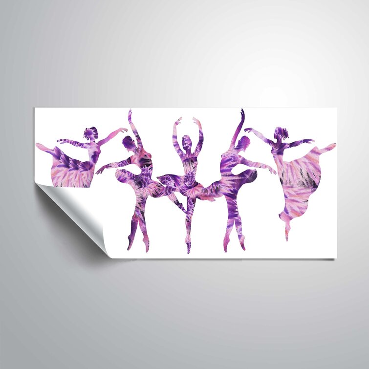 Harriet Bee Purple Ballerinas Silhouette Removable Wall Decal Wayfair