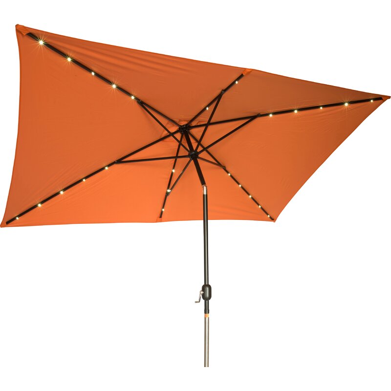 Bangert 10 X 6 5 Rectangular Lighted Umbrella Reviews Allmodern