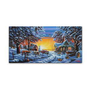 'Country Christmas' Graphic Art Print on Wrapped Canvas
