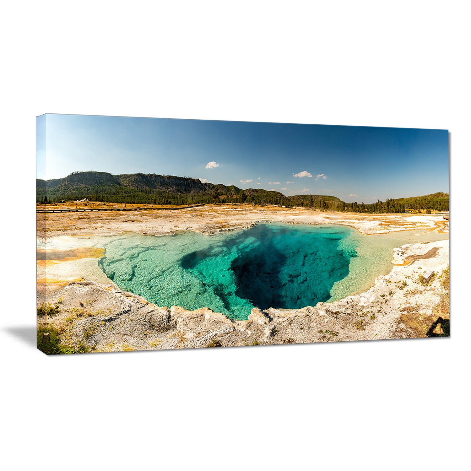 Designart Yellow Stone Pool Panorama Photographic Print On Wrapped Canvas Wayfair