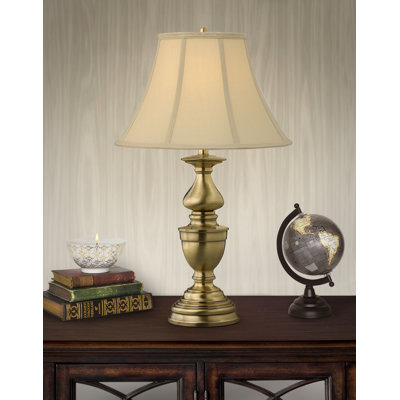 balustrade 30" satin antique brass table lamp