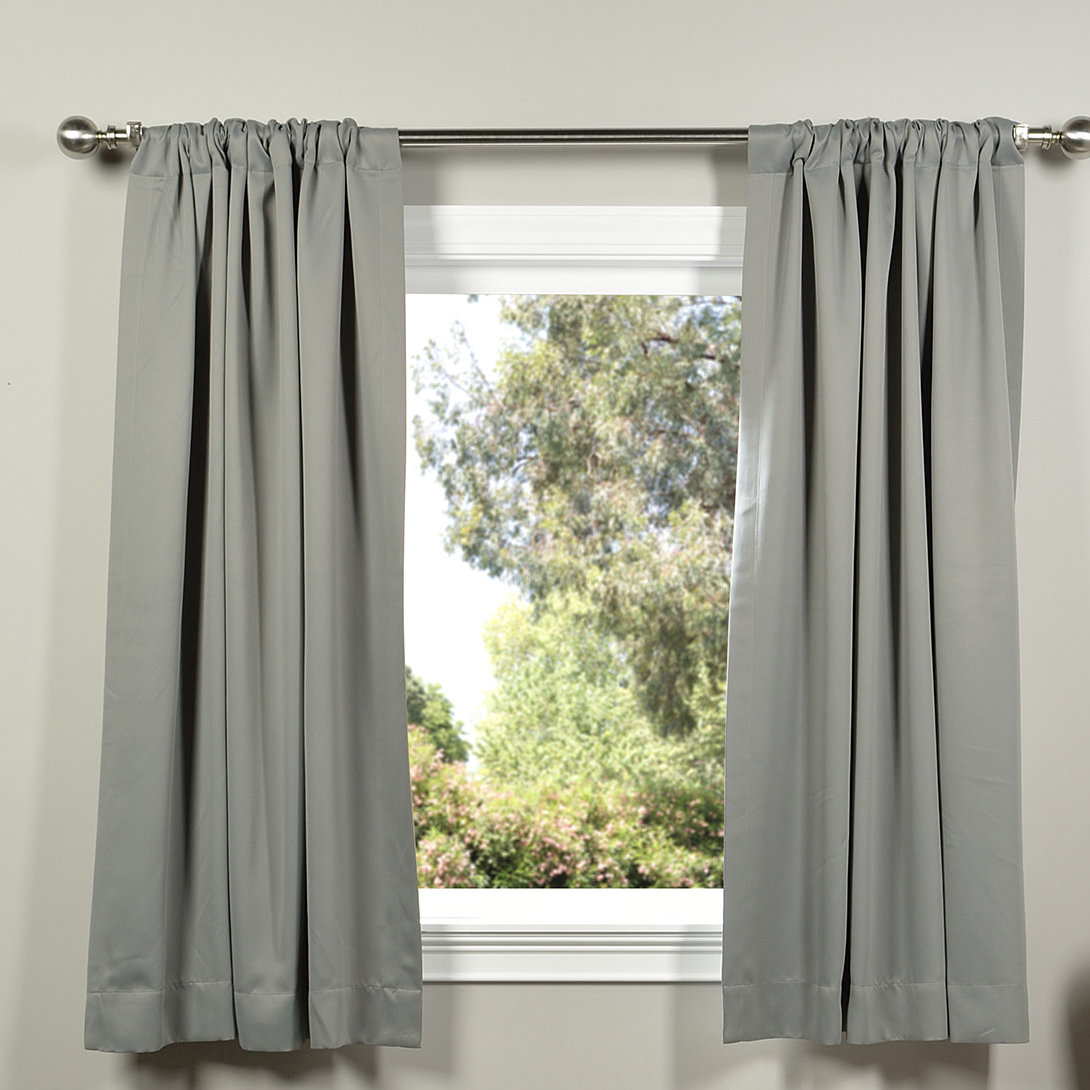 Ebern Designs Reicherter Solid Room Darkening Thermal Rod Pocket Single Curtain Panel Reviews Wayfair
