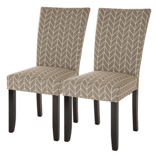 Go to store & view more images Ivy Bronx Albarado Herringbone Upholstered Dining Chair (Set of 2)