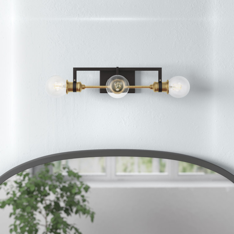 3-Light Dimmable Warm Brass / Black