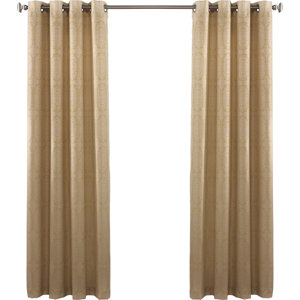 Liotta Geometric Semi-Sheer Thermal Grommet Single Curtain Panel